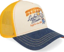 Trucker-Stetson Lucky Miners Off White/Denim Blue/Yellow A-Frame Trucker -