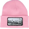 Cuff Beanies-Public Domain Lunch Atop A Skyscraper Beanie Classic Cuff - Pink