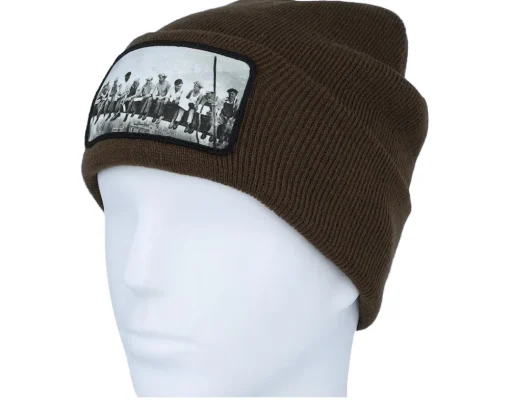 Cuff Beanies-Public Domain Lunch Atop A Skyscraper Beanie Chocolate Cuff - Brown