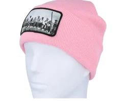 Cuff Beanies-Public Domain Lunch Atop A Skyscraper Beanie Classic Cuff - Pink