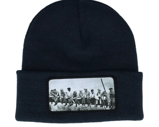 Cuff Beanies-Public Domain Lunch Atop A Skyscraper Beanie Classic Cuff - Pink