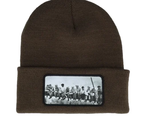Cuff Beanies-Public Domain Lunch Atop A Skyscraper Beanie Classic Cuff - Pink