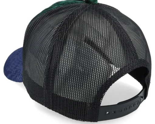 Trucker | Velvet Caps-Calza Pennello Luxury Hot Rod Velvet /Navy A-frame Trucker - Green