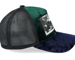 Trucker | Velvet Caps-Calza Pennello Luxury Hot Rod Velvet /Navy A-frame Trucker - Green
