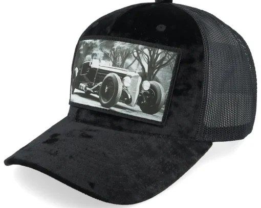 Trucker | Velvet Caps-Calza Pennello Luxury Hot Rod Velvet /Navy A-frame Trucker - Green