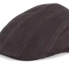 Flat Caps-MJM Hats Maddy Nappa Wax Flat Cap - Brown