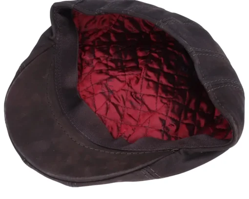 Flat Caps-MJM Hats Maddy Nappa Wax Flat Cap - Brown