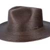Straw Hat-Brixton Marcos Fedora Deep Brown Straw Hat -