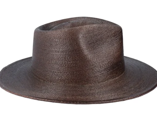 Straw Hat-Brixton Marcos Fedora Deep Brown Straw Hat -