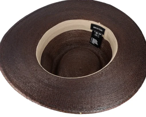 Straw Hat-Brixton Marcos Fedora Deep Brown Straw Hat -