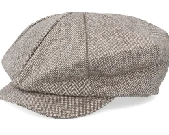 Flat Caps-Jaxon & James Marl Tweed Big Apple Brown Flat Cap -