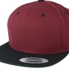 Fashion Yupoong Maroon Black Snapback - Red