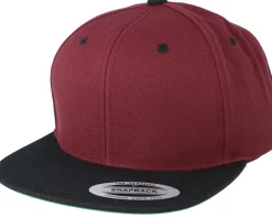 Fashion Yupoong Maroon Black Snapback - Red
