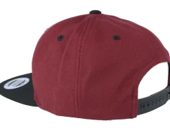 Fashion Yupoong Maroon Black Snapback - Red