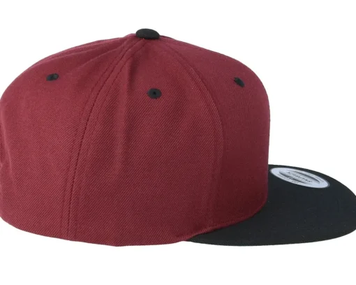 Fashion Yupoong Maroon Black Snapback - Red