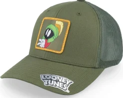 Trucker-Looney Tunes Marvin The Martian Olive Green Trucker -