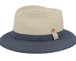 Sale Mayser Mathis Paperbr Beige/navy Straw Hat -