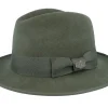 Fedora-MJM Hats Mauk Woolfelt Wr Crush Olive Fedora -