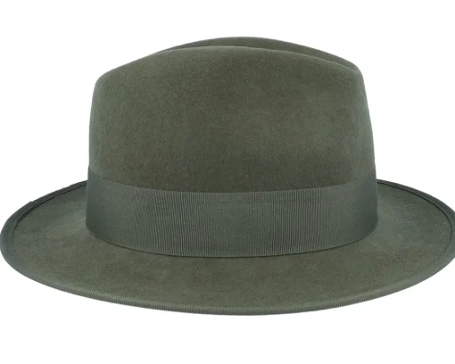 Fedora-MJM Hats Mauk Woolfelt Wr Crush Olive Fedora -