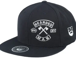 Snapback-Bearded Man MC Patch Black Snapback -