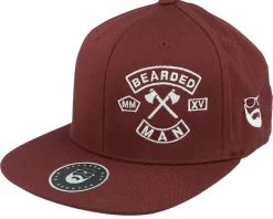 Outlet Bearded Man MC Patch Maroon Fitted -
