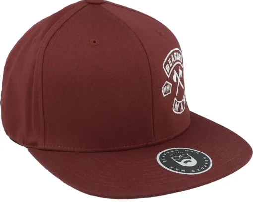 Outlet Bearded Man MC Patch Maroon Fitted -