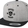 Snapback-Born To Ride MC Skull Patch Grey/Black Snapback -