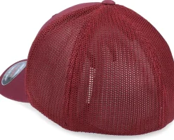 Blanks-Flexfit Mesh Maroon Trucker -