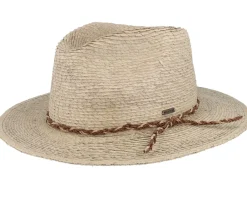 Fashion Brixton Messer Western Fedora Sand Straw Hat -