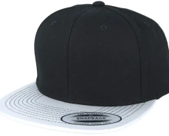 Snapback-Yupoong Metallic Visor Black/Silver Snapback -