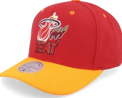 Adjustable-Mitchell & Ness Miami Heat All In 2.0 Pro /Yellow Adjustable - Red