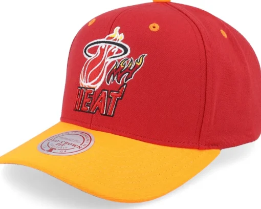 Adjustable-Mitchell & Ness Miami Heat All In 2.0 Pro /Yellow Adjustable - Red