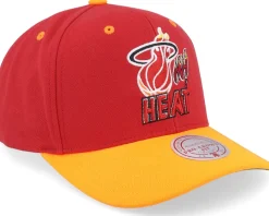 Adjustable-Mitchell & Ness Miami Heat All In 2.0 Pro /Yellow Adjustable - Red