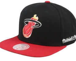 Online Mitchell & Ness Miami Heat Back In Action Black/Red Snapback -
