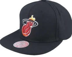 Sale Mitchell & Ness Miami Heat Conference Patch Black Snapback -