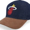 Adjustable-Mitchell & Ness Miami Heat D-stressed Pro Dark Navy/Brown Corduroy A-frame Adjustable - Blue