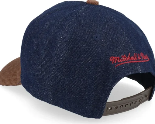 Adjustable-Mitchell & Ness Miami Heat D-stressed Pro Dark Navy/Brown Corduroy A-frame Adjustable - Blue