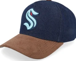 Adjustable-Mitchell & Ness Miami Heat D-stressed Pro Dark Navy/Brown Corduroy A-frame Adjustable - Blue