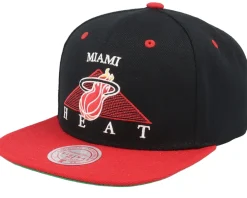 Snapback-Mitchell & Ness Miami Heat Monument Black/Red Snapback -