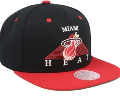 Snapback-Mitchell & Ness Miami Heat Monument Black/Red Snapback -