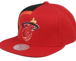 Online Mitchell & Ness Miami Heat Retroline Red/Black Snapback -
