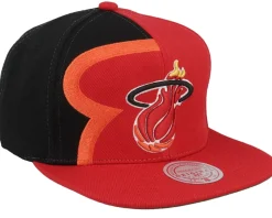 Online Mitchell & Ness Miami Heat Retroline Red/Black Snapback -