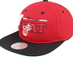 Outlet Mitchell & Ness Miami Heat Varsity Letter /Black Snapback - Red