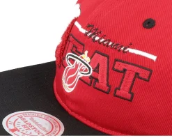 Outlet Mitchell & Ness Miami Heat Varsity Letter /Black Snapback - Red