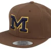 Snapback-Park Fields Michigan Wolverines 3d Logo Tan Snapback - Brown