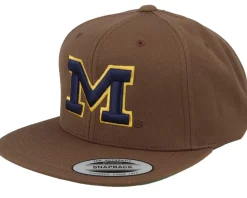 Snapback-Park Fields Michigan Wolverines 3d Logo Tan Snapback - Brown