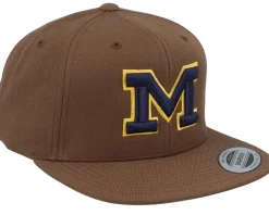 Snapback-Park Fields Michigan Wolverines 3d Logo Tan Snapback - Brown