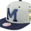 Outlet Mitchell & Ness Michigan Wolverines Melton Patch /Navy Snapback - Grey