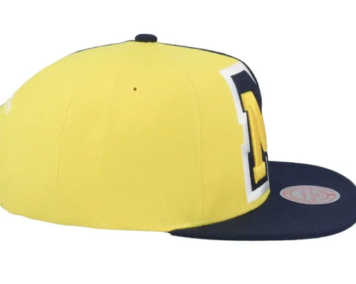 Sale Mitchell & Ness Michigan Wolverines Retroline Navy Snapback -