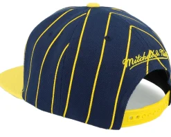 Snapback-Mitchell & Ness Michigan Wolverines Team Pin Navy/Yellow Snapback - Blue